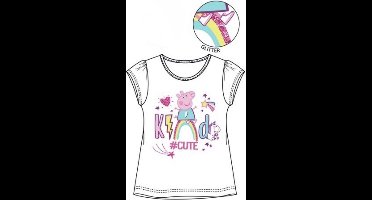 Peppa Pig Shirt met Eenhoorn - Wit - Maat 110 (5 jaar)