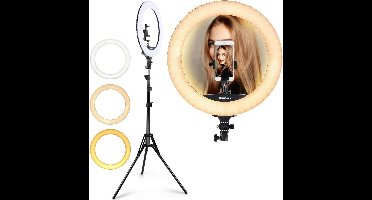 Ring light XXL 36cm/ 14 inch met 3 houders en een  Gratis er ook bij een tripod selfie stick!