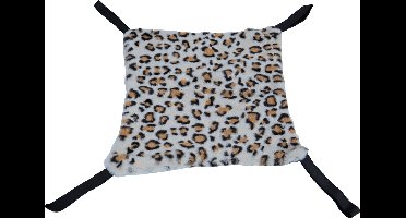 Knaagdierenspeelgoed - hangmat voor knaagdieren - pluche luipaard print - Afmeting: 35 cm.