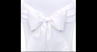 Partydeco - Stoel strikken satijn Wit (10 stuks)