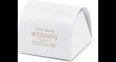 PartyDeco - Bedank doosje Wedding wit (10st)