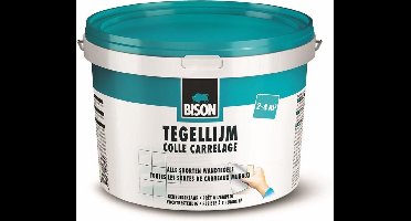 Bison Tegellijm emmer 7 Kg, voor alle soorten wandtegels, vochtbestendig, makkelijk verwerkbaar, oplosmiddelvrij, eenvoudig aan te brengen