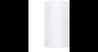 PartyDeco - Tule op rol Wit (0,08 x 9 mtr)