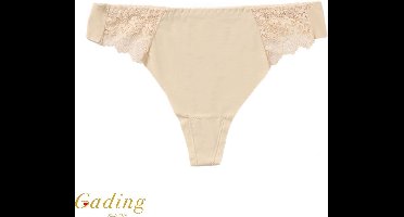 Gading® Sexy T-Back Onderbroeken Dames Ondergoed zomer- Beige 2 pack - Kant Slips - S/M