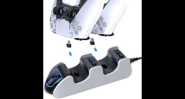 Oplaadstation voor 2 DualSense PlayStation 5 controllers - Incl. USB-C kabel