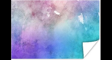 Poster Waterverf - Paars - Bruin - Groen - 30x20 cm