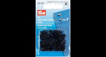 Haken en ogen ijzer 3 zwart 25 st. - Prym
