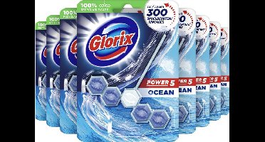 Glorix Power 5 WC Blokjes - Ocean - 9 stuks - Halfjaarbox - Voordeelverpakking