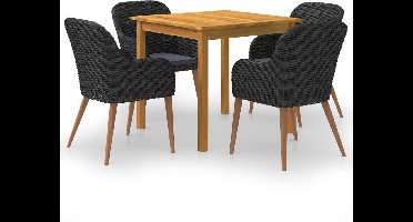 vidaXL - 5-delige - Tuinset - zwart