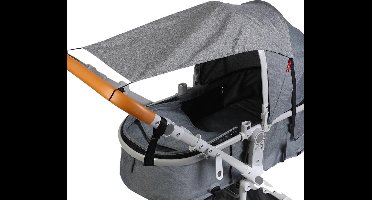 Kinderwagen Zonnescherm - Zonnedoek - Schaduwdoek - Waterbestendige coating - Oxford materiaal - Grijs