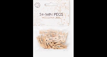 72 Mini houten knijpers Naturel Hout - Feest Thema Polaroid Foto Ophangen Klein Knijper