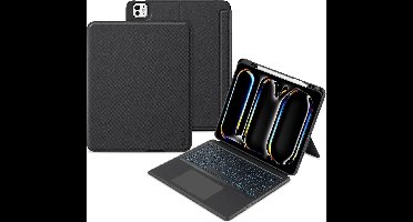 Tech-Protect - Toetsenbord hoes geschikt voor Apple iPad Pro 13 (2025/2024) - Met Pencil Houder - Bluetooth Toetsenbord hoes - met Touchpad - Zwart