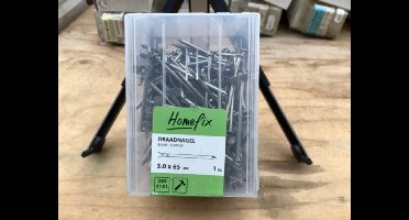 Draadnagels 3.0 x 65mm. Lang. Blank platkop. 1 kilo spijkers. Homefix.