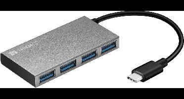 Sandberg - 136-20 - USB-C naar 4x USB 3.0 - Hub - Grijs
