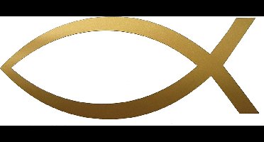 Ichtus vis sticker - 14x6cm - goud - topkwaliteit avery autoreclame folie