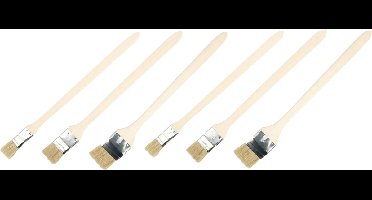 FX Tools Verfkwasten set - 6 delig - platte lange steel kwasten - B25/37/50 mm - Steel 41 cm - Voordeelkwasten - Schilderen thuis