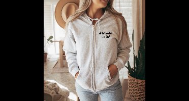 Vest Unisex-met plaatsnaam en geboortejaar-Vest Almelo-Lichtgrijs-Maat L