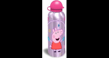 Peppa Pig Aluminium Drinkfles 500 ml. - Asorti (1 stuks) verkrijgbaar in 3 kleuren.