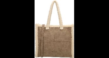 Beagles Laredo Hand & Schoudertas Shopper Teddy Kunstleer - Tote Bag - Dames Tas - Taupe