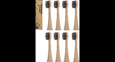 Sonicare Bamboe Opzetborstels | 8 Stuks | Houtskool Opzetborstels | Gepatenteerde Bio-based binnenkant, Bamboe buitenkant