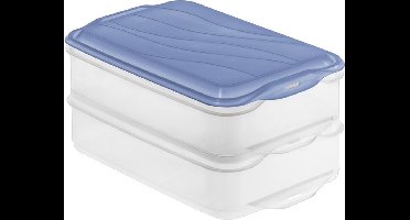 Rotho RONDO Vleeswarendoos 2x1.35L Horizon Blauw/Transparant