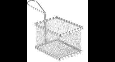 HENDI Mini frituurmandjes – roestvrij staal – vaatwasmachinebestendig – 125x100x85 mm