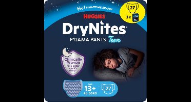 Huggies DryNites luierbroekjes - jongens - 13+ jaar (48 - 60 kg) - 27 nachtbroekjes - voordeelverpakking