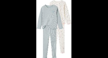 Vertbaudet Set van 2 meisjespyjama's van ribtricot