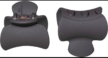 Haarklemmen 3,5 cm siliconen rond bruin 2 stuks.