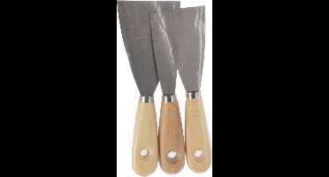 FX Tools Plamuurmessen set - 3-delig - hout - plamuurmes - spatel