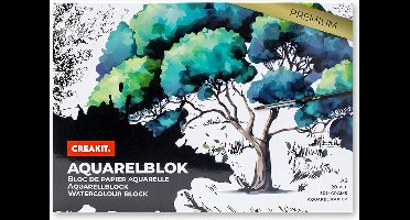 CREAKIT. Aquarelblok – 20 vel – Aquarelpapier A3 – Aquarelblokken voor Waterverf – Knutselen voor Kinderen en Volwassen