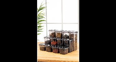 Asir - Opbergdozenset - Antraciet - 12 stuks