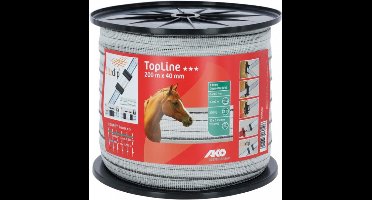 AKO TopLine schriklint wit/zwart 4cm-200m