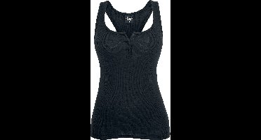 Urban Classics Button Dames Top - zwart - 5XL