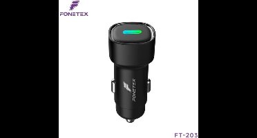 FoneTex Autolader USB-C - 30W - Type-C Snellader - Auto Oplader- Sigarettenaansteker Power Delivery Telefoon Oplader Auto Adapter - Universeel - Zwart