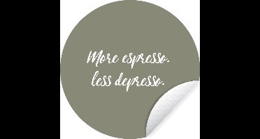 WallCircle® - Behangcirkel 30x30 cm - Muurstickers Quotes - More espresso. Less depresso. - Spreuken - Koffie - Muurcirkel keuken - Wanddecoratie accessoires - Zelfklevend schilderij - Wandcirkel decoratie