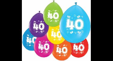 24 Ballonnen 12″ 2 Zijdig bedrukt 40 jaar - Versiering Slinger Feestdecoratie Decoratie Verjaardag Jubileum Ballon Feest