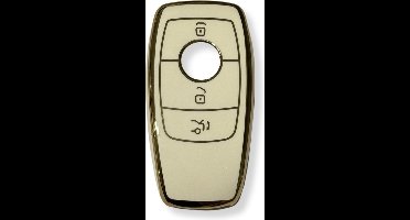 OEM Sleutel hoesje voor Mercedes Benz Class - siliconen - wit - goud