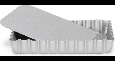 Patisse Mini Quichevorm - Losse Bodem - Rechthoekig - Zilver - 13x 8 cm