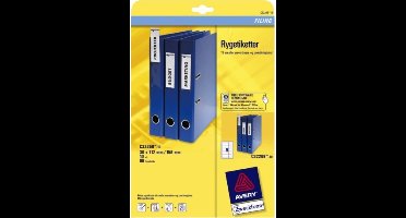 Mapinsteeklabels smal wit 90 stuks