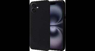 Hoesje geschikt voor iPhone 16 Plus - Matte Case Zwart met Fluweelzachte Binnenzijde