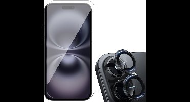 Screenprotector & Camera geschikt voor iPhone 16 Plus - Volledig Dekkend Gehard Glazen Tempered Glass Krasbestendig