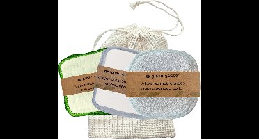 green-goose® Gezichtverzorging | CareBox Face Pack | 15 Herbruikbare Wattenschijfjes (Zacht, Medium, Scrub) met Biokatoen Waszakje