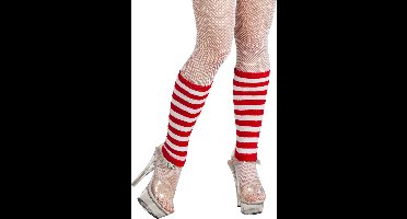 Boland - Beenwarmers Gestreept Rood - Volwassenen - Vrouwen - Clown - Clown - Circus