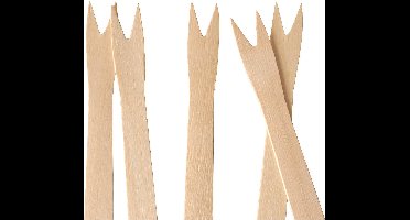 Snack vorkjes - patat vorkjes - friet vorkjes - 100x stuks - hout - 12.1 cm - Duurzaam - Milieuvriendelijke/milieubewuste keuze - xxl model
