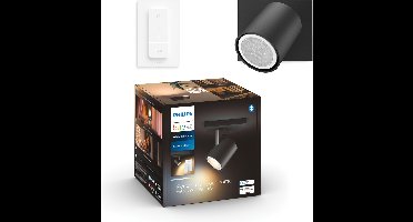 Philips Hue Runner opbouwspot - warm tot koelwit licht - 1-spot - zwart - 1 dimmer switch