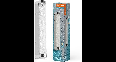 LEDVANCE ORBIS Tube LED spiegel-/wandlamp, chroom, glas met bubbeleffect, 9W, 900lm, dimbaar, 3000/4000K verstelbaar via wandschakelaar, 40cm diameter, IP44 bescherming tegen vreemde voorwerpen/spatwater