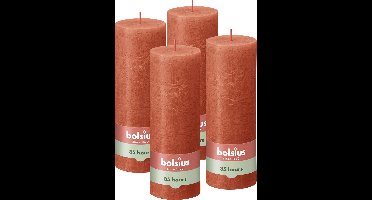 Bolsius - Rustieke Kaars - 4 Stuks - Oranje - 19cm