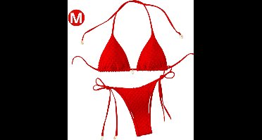 Bovista Bikini Dames - Meisjes Bikini - Badpak - Push Up - Vrouwen Badkleding - Zwemmen - Sexy Set - Top & Broekje - Rood - Maat M