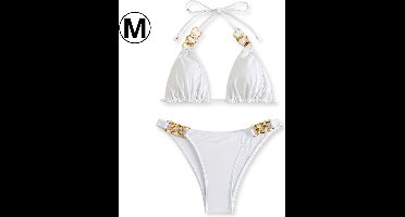 Bovista Bikini Dames - Meisjes Bikini - Badpak - Push Up - Vrouwen Badkleding - Zwemmen - Sexy Set - Top & Broekje - Wit - Maat M